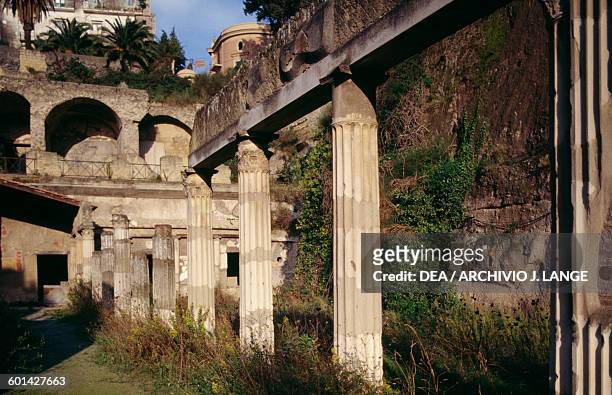 Colonnade of the Palaestra, Herculaneum , Campania, Italy. Roman civilisation, 1st century BC.