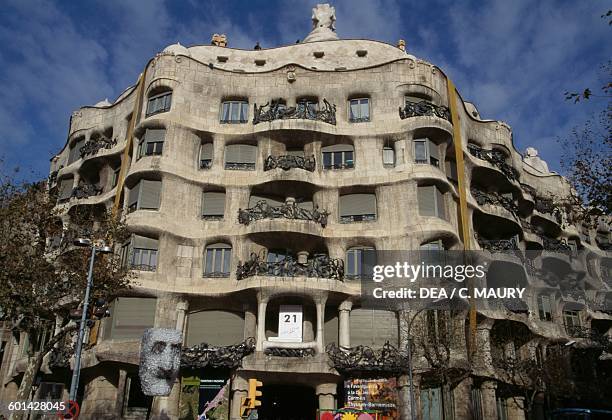 Casa Mila la Pedrera, 1905-1912, architect Antoni Gaudi , UNESCO World Heritage List Barcelona, Catalonia. Spain, 20th century.