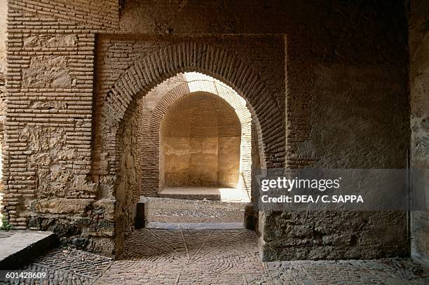 Interior of the Torre del Homenaje , Alcazaba of Malaga, Andalusia. Spain, 11th century.