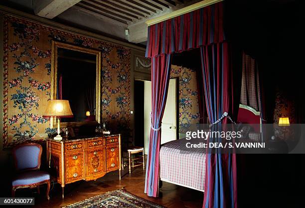 Bedroom of the Chateau de Vaurenard, near Gleize, Rhone-Alpes, France.
