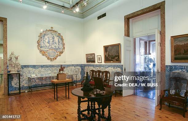 Room with azulejo decorations and furniture, Pimenta palace, Lisbon. Portugal, 18th century. Lisbon, Museu da Cidade de Lisboa