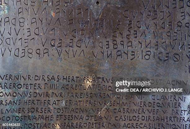 Etruscan Inscription 234 Bronze Tablets Stock Photos, High-Res Pictures, and Images - Getty ...