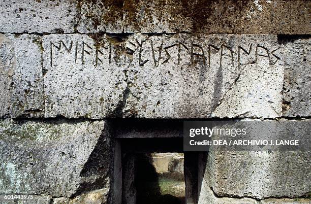 Aedicule tombs, Etruscan necropolis of the Crocifisso del Tufo, Orvieto, Umbria, Italy. Etruscan civilisation, 6th-5th century BC.