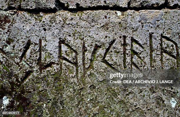 Etruscan Inscription Etruscan Wall Photos and Premium High Res Pictures - Getty Images