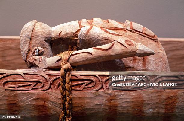 Anthropomorphic figure, detail of Spirit Canoe , from the village of Yamas, Papua Province. Indonesia, 20th century. New York, The Metropolitan...