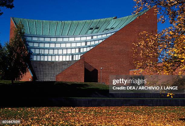 Auditorium of the main building of Helsinki University of Technology, 1955-1964, designed by Alvar Aalto , Otaniemi, Espoo, Helsinki, Finland.