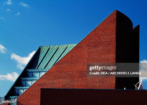 Auditorium of the main building of Helsinki University of Technology, 1955-1964, designed by Alvar Aalto , Otaniemi, Espoo, Helsinki, Finland. Detail.