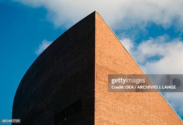 Auditorium of the main building of Helsinki University of Technology, 1955-1964, designed by Alvar Aalto , Otaniemi, Espoo, Helsinki, Finland. Detail.