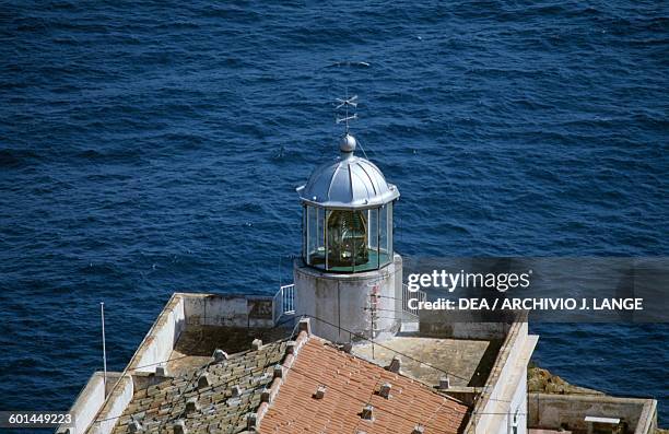 Lighthouse, Punta Omo Morto, Ustica, Sicily, Italy.