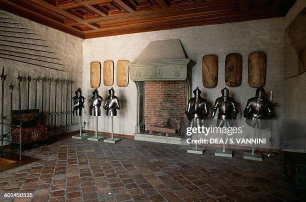 Armoury, Oberhofen Castle, Canton of Bern, Switzerland.