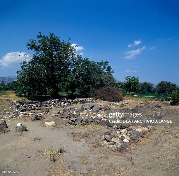 Ruins of ancient city of Naxos, Giardini-Naxos, Sicily, Italy. Greek civilisation, Magna Graecia, 8th-5th century BC.