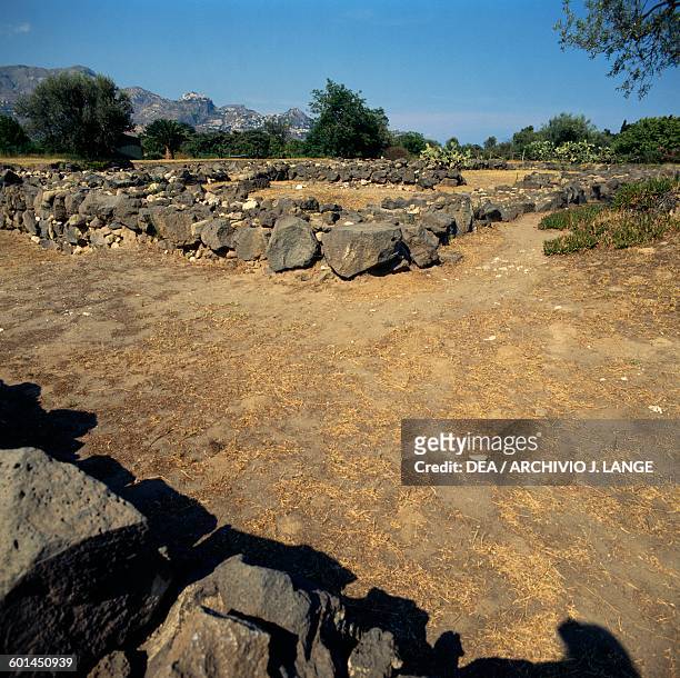 Ruins of ancient city of Naxos, Giardini-Naxos, Sicily, Italy. Greek civilisation, Magna Graecia, 8th-5th century BC.