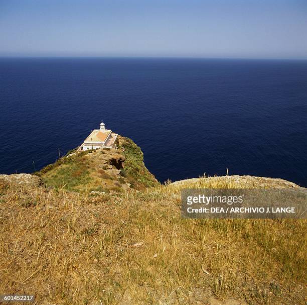 Lighthouse, Punta Omo Morto, Ustica, Sicily, Italy.