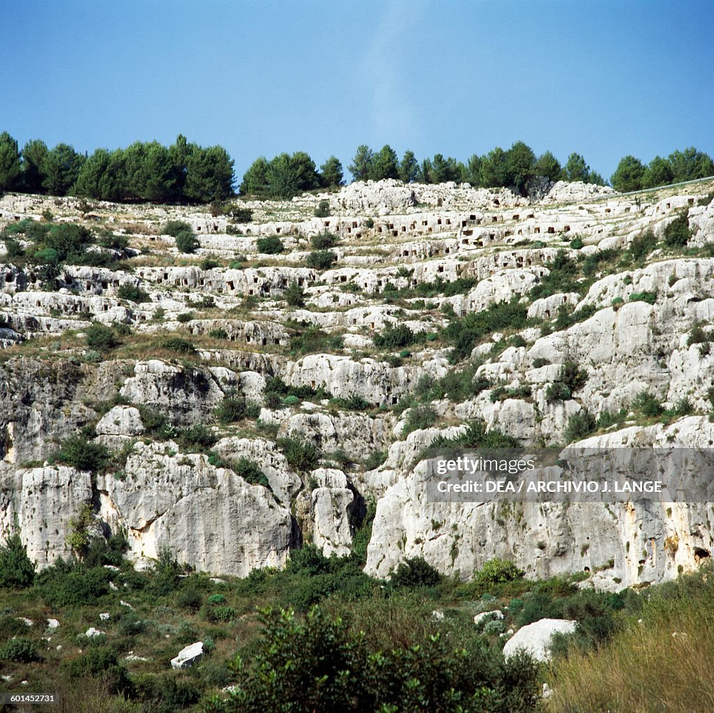 View of Necropolis of Pantalica, Sortino, Sicily