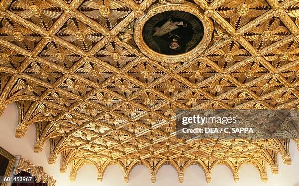Ceiling of the Golden room, Bojnice castle. Slovakia, 12th-19th century.