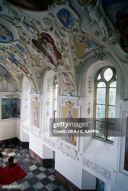 View of the chapel in Bojnice castle, Slovakia, 12th-19th century.