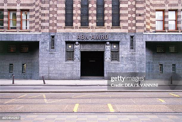 Entrance of the Abn-Amro Bank, architetct Karel de Bazel , Amsterdam. Netherlands, 20th century.