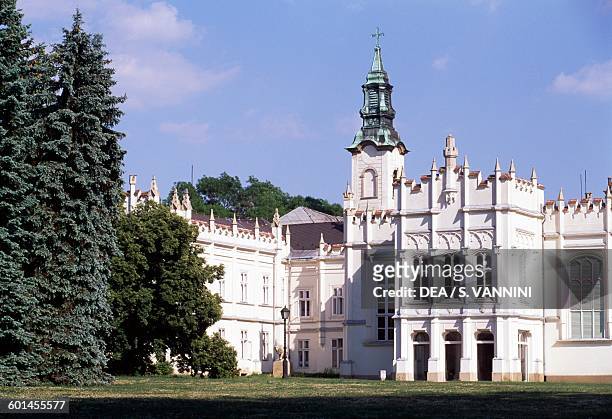 View of Brunszvik castle, 1783-1785 but rebuilt in neo-Gothic style in 1872-1875, Martonvasar, Pest county, Hungary, 18th century.