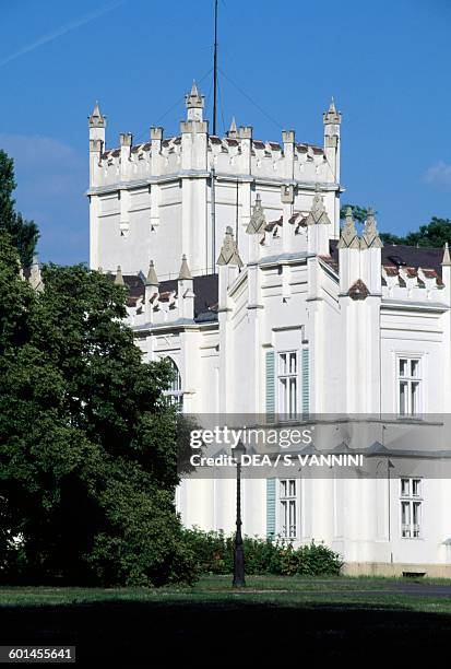 View of Brunszvik castle, 1783-1785 but rebuilt in neo-Gothic style in 1872-1875, Martonvasar, Pest county, Hungary, 18th century.