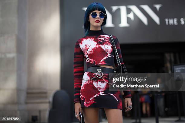 Sita Abellan is seen attending Desigual during New York Fashion Week on September 8, 2016 in New York City.