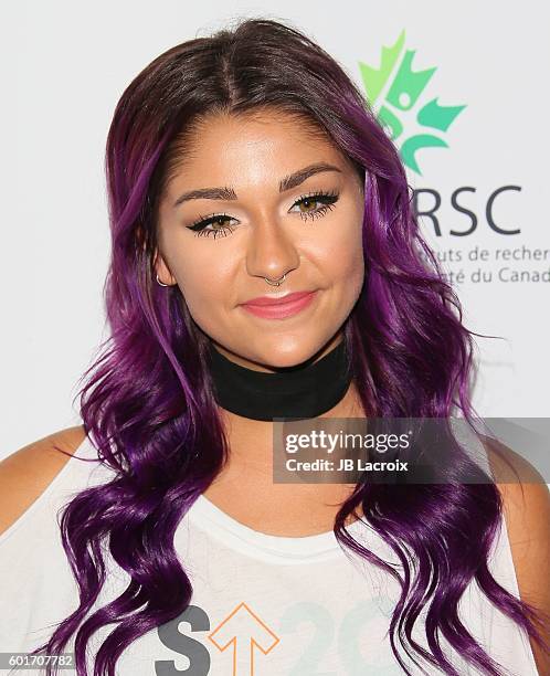 Andrea Russett attends Hollywood Unites for the 5th Biennial Stand Up To Cancer , A Program of The Entertainment Industry Foundation at Walt Disney...