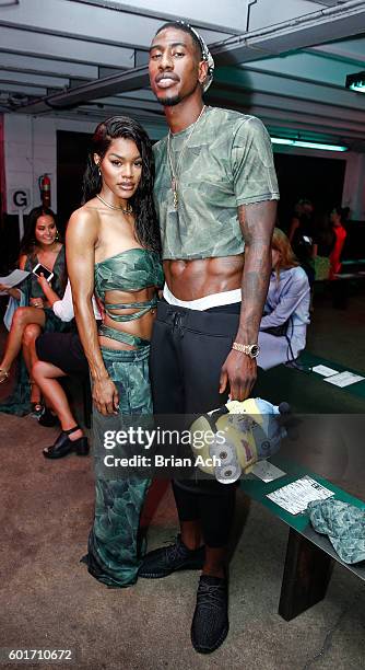 Singer Teyana Taylor and NBA star Iman Shumpert pose before the Baja East fashion show during New York Fashion Week September 2016 at 25 Beekman on...