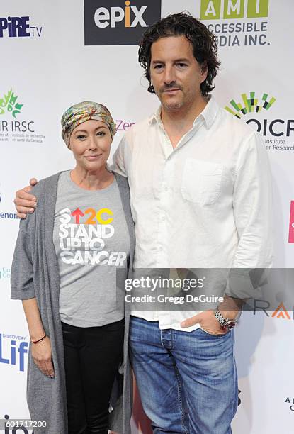 Actress Shannen Doherty and husband Kurt Iswarienko attend Hollywood Unites for the 5th Biennial Stand Up To Cancer , A Program of The Entertainment...