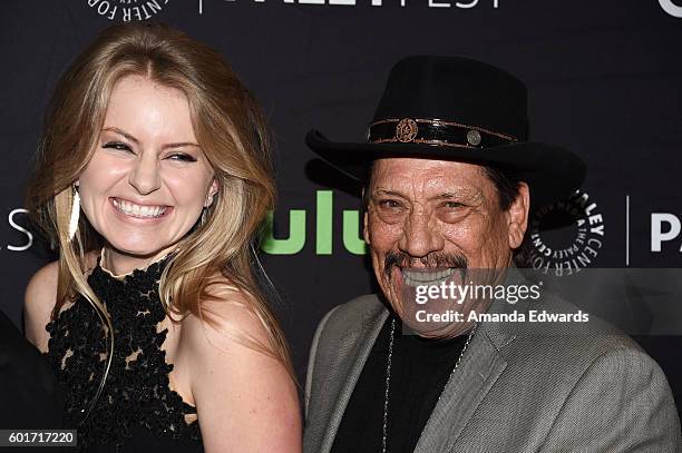 Actress Sarah Minnich and actor Danny Trejo arrive at The Paley Center for Media's PaleyFest 2016 Fall TV Preview of El Rey at The Paley Center for...