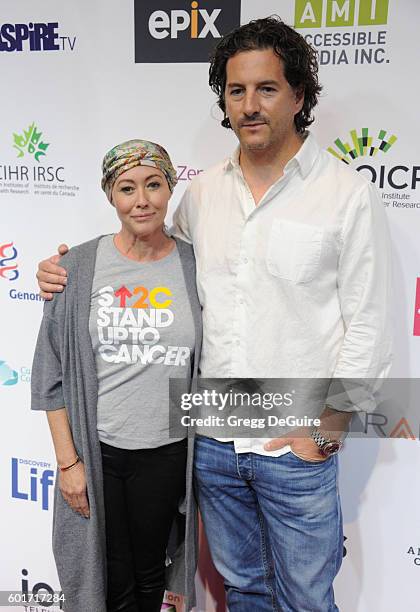 Actress Shannen Doherty and husband Kurt Iswarienko attend Hollywood Unites for the 5th Biennial Stand Up To Cancer , A Program of The Entertainment...