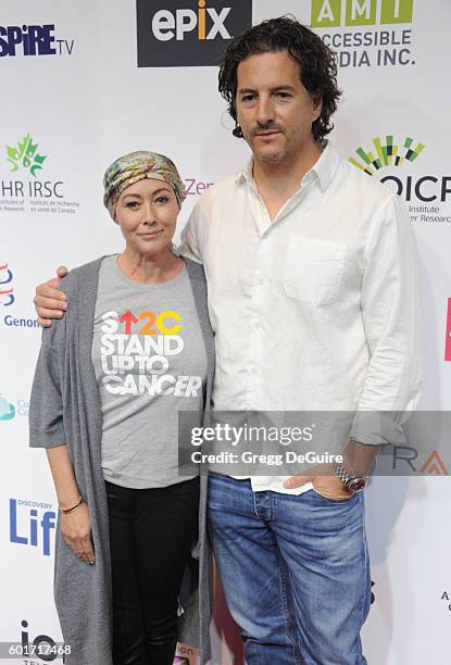 Actress Shannen Doherty and husband Kurt Iswarienko attend Hollywood Unites for the 5th Biennial Stand Up To Cancer , A Program of The Entertainment...