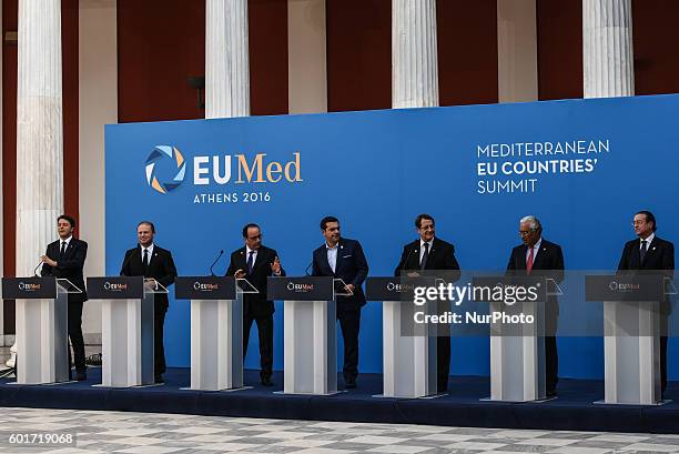 Joint statement to the press of the Leaders of EU-Mediterranian Countries in Athens, Greece, on 9 September 2016. The leaders of France, Cyprus,...