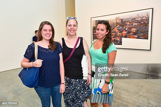 Marianna Coleman, Tara Lee and Lauren O'Malley attend Opening of Ian Davenport and Robert Polidori at Paul Kasmin Gallery on September 8, 2016 in New...