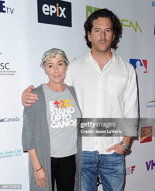 Actress Shannen Doherty and husband Kurt Iswarienko attend Stand Up To Cancer 2016 at Walt Disney Concert Hall on September 9, 2016 in Los Angeles,...