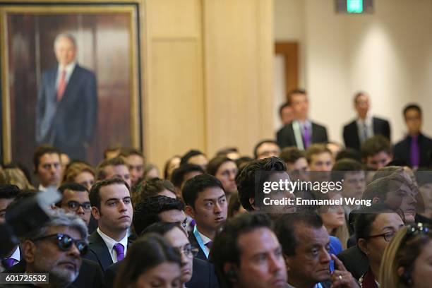 Participants attend the ceremony of Schwarzman Scholars offical convocation on September 10, 2016 in Tsinghua University,Beijing, China.