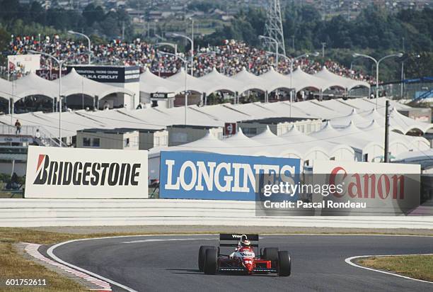 Bernd Schneider of Germany drives the West Zakspeed Racing Zakspeed 891 Yamaha V8 during the Fuji Television Japanese Grand Prix on 22 October 1989...