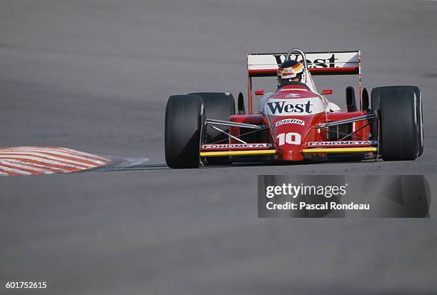 Bernd Schneider of Germany drives the West Zakspeed Racing Zakspeed 881 Zakspeed Straight-4 during the Belgian Grand Prix on 28 August 1988 at the...