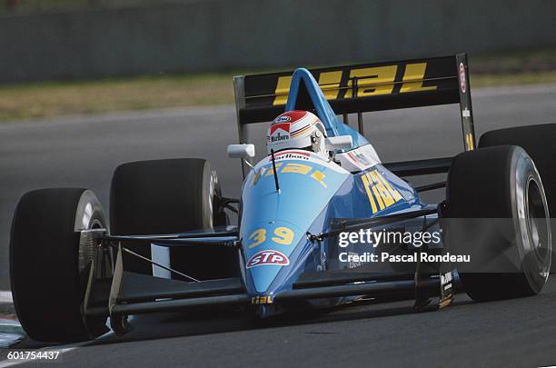 Volker Weidler of Germany drives the Racing Rial ARC2 Ford Cosworth DFR V8 during pre qualifying for the Mexican Grand Prix on 26 May 1989 at the...
