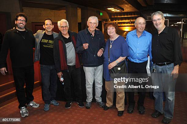 Mark Altman, Roger Lay Jr., Joseph D'Agosta, Robert Butler, D.C. Fontana, Barry Mason and David Gerrold at the Star Trek 50th Anniversary Celebration...