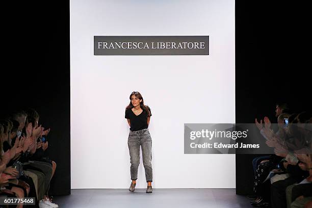 Designer Francesca Liberatore walks the runway during the Marist Reprise: Francesca Liberatore fashion show at The Dock, Skylight at Moynihan Station...