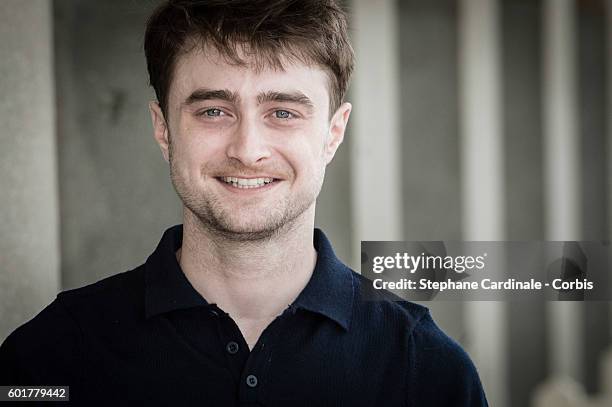 Actor Daniel Radcliffe attends the unveiling of his dedicated beach locker room on the Promenade des Planches during the 42nd Deauville American Film...