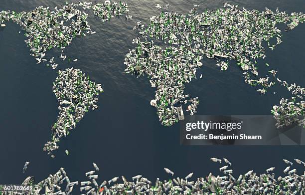world map of floating garbage - a map of the floating city stock pictures, royalty-free photos & images