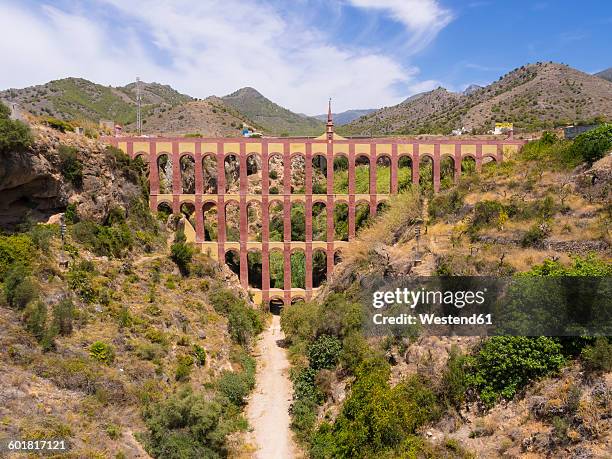 spain, andalusia, nerja, roman aqueduct, acueducto del aguila - acueducto stock pictures, royalty-free photos & images