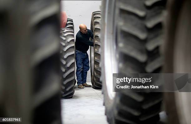 wisconsin farmer in winter. - agricultural equipment bildbanksfoton och bilder