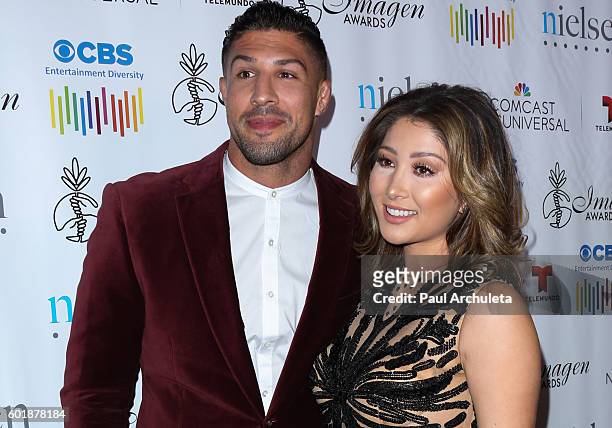 Former UFC Fighter Brendan Schaub and Actress Joanna Zanella attend the 31st Annual Imagen Awards at The Beverly Hilton Hotel on September 9, 2016 in...