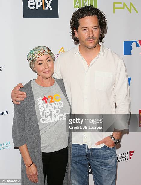 Shannen Doherty and Kurt Iswarienko attend Hollywood Unites for the 5th Biennial Stand Up To Cancer , A Program of The Entertainment Industry...