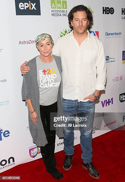 Shannen Doherty and Kurt Iswarienko attend Hollywood Unites for the 5th Biennial Stand Up To Cancer , A Program of The Entertainment Industry...