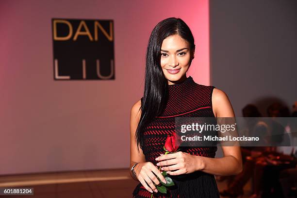 Pia Wurtzbach attends the Dan Liu fashion show during New York Fashion Week: The Shows September 2016 at The Gallery, Skylight at Clarkson Sq on...