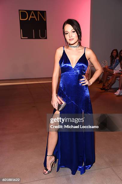 Kelli Berglund attends the Dan Liu fashion show during New York Fashion Week: The Shows September 2016 at The Gallery, Skylight at Clarkson Sq on...