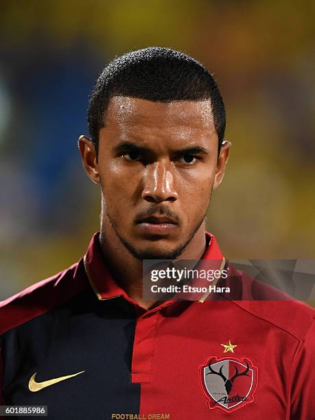 Bueno of Kashima Antlers looks on prior to the J.League match between Kashiwa Reysol and Kashima Antlers at the Hitachi Kashiwa Soccer Stadium on...