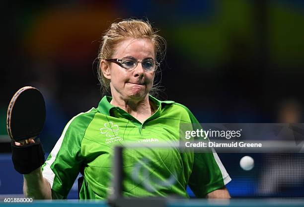 Rio , Brazil - 10 September 2016; Rena McCarron Rooney of Ireland in action during the SF1 - 2 Women's Singles Quarter Final against Su-Yeon Seo of...